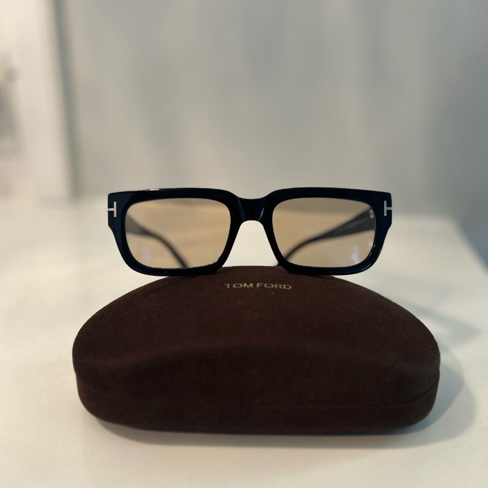 Tom Ford Black Glasses with Brown Case